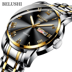 Top Brand Watch Men Stainless Steel Business Date Clock Waterproof Luminous Watches Mens Luxury Sport Quartz Wrist Watch