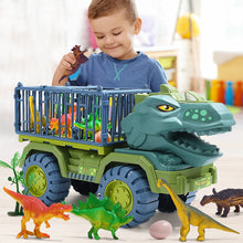 Load image into Gallery viewer, Car Toy Dinosaurs Transport Car Carrier Truck Toy Pull Back Vehicle Toy with Dinosaur Christmas Gift for Children
