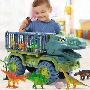 Car Toy Dinosaurs Transport Car Carrier Truck Toy Pull Back Vehicle Toy with Dinosaur Christmas Gift for Children