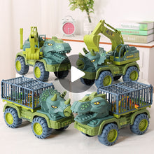 Load image into Gallery viewer, Car Toy Dinosaurs Transport Car Carrier Truck Toy Pull Back Vehicle Toy with Dinosaur Christmas Gift for Children
