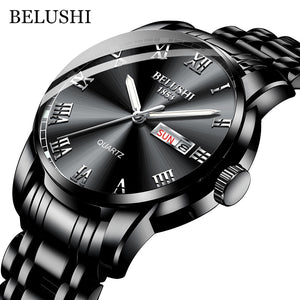 Top Brand Watch Men Stainless Steel Business Date Clock Waterproof Luminous Watches Mens Luxury Sport Quartz Wrist Watch