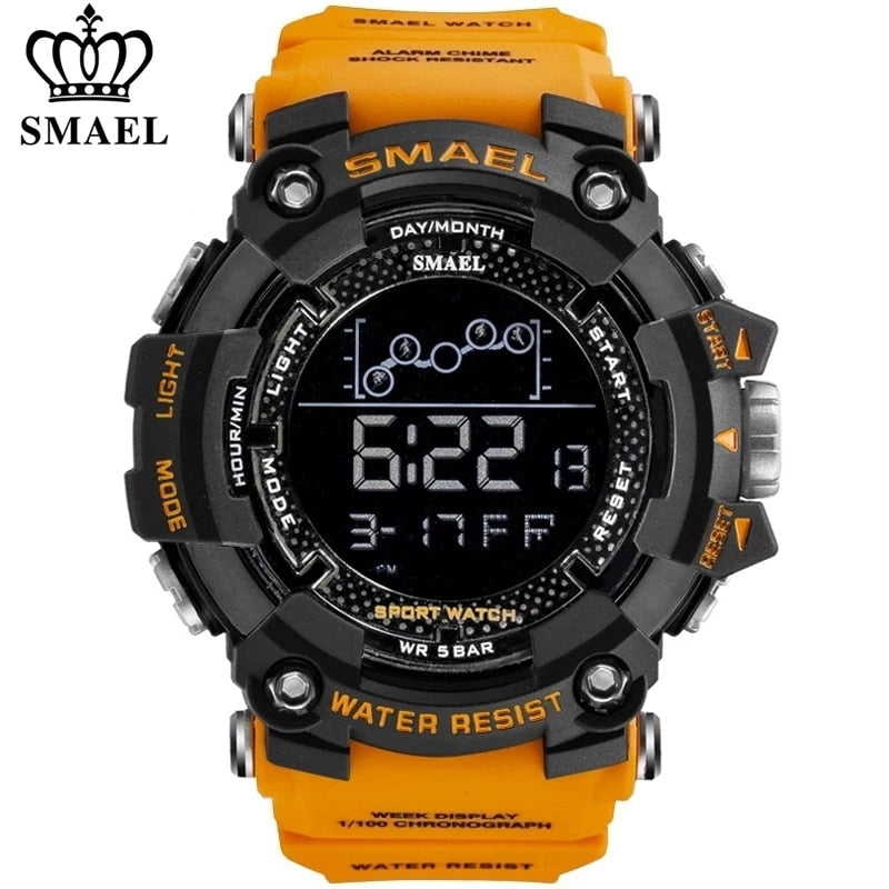 SMAEL Mens Watch Military Waterproof Sport Wrist Watch Digital Stopwatches For Men 1802 Military Watches Male Relogio Masculino