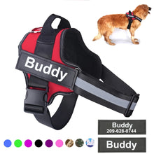 Load image into Gallery viewer, Personalized Dog Harness NO PULL Reflective Breathable Adjustable Pet Harness Vest For Small Large Dog Custom patch Pet Supplies
