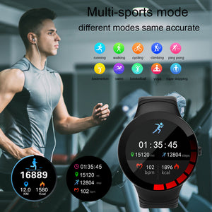 Full Touch Smart Watch Men Black Sport IP68 Waterproof Bracelet Heart Rate Monitor Sleep Monitoring Smartwatch For IOS Android