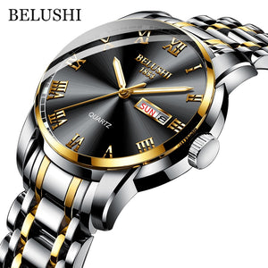 Top Brand Watch Men Stainless Steel Business Date Clock Waterproof Luminous Watches Mens Luxury Sport Quartz Wrist Watch