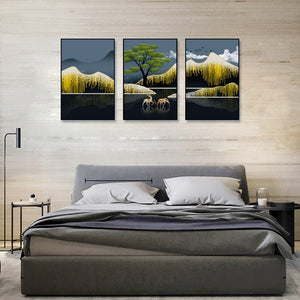 Fantasy abstract painting canvas painting art painting home wall decoration painting bedroom decoration trees and mountains canv