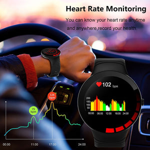 Full Touch Smart Watch Men Black Sport IP68 Waterproof Bracelet Heart Rate Monitor Sleep Monitoring Smartwatch For IOS Android